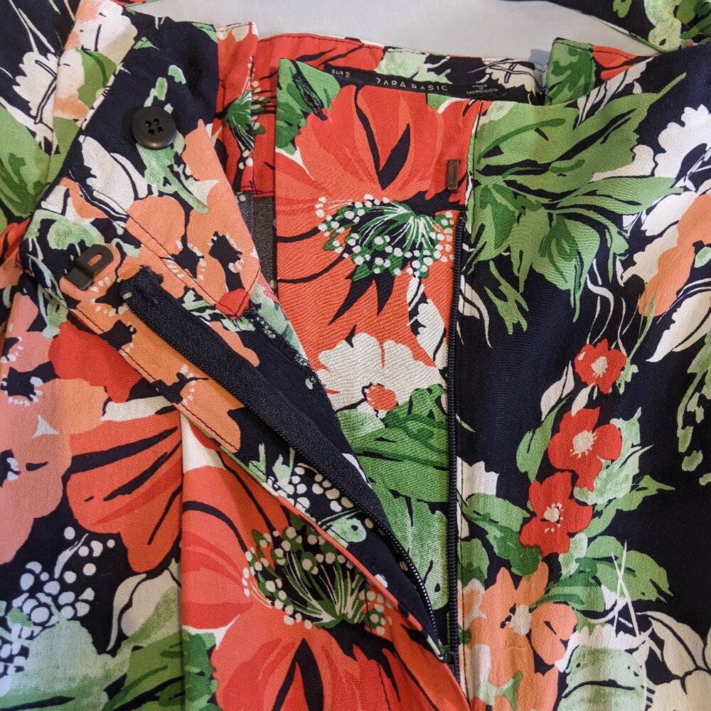 Zara Basic Collection, Small, Orange Print Pant N… - image 4